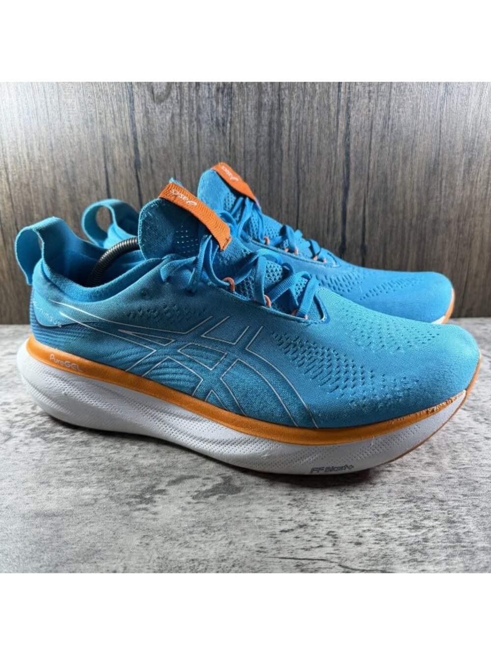 Asics Gel Nimbus 25 Running Shoes Men’s Size 12 Island Blue Peach 1011B625